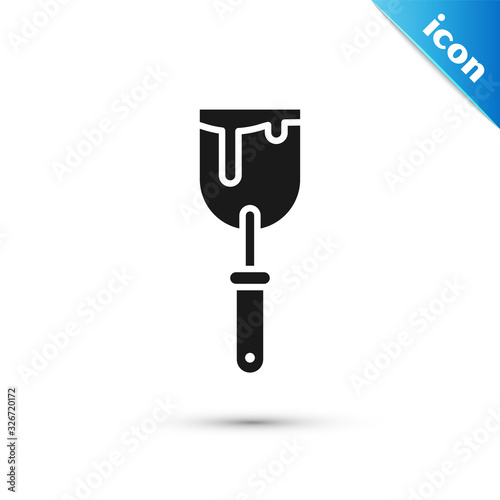 Grey Putty knife icon isolated on white background. Spatula repair tool. Spackling or paint instruments. Vector Illustration