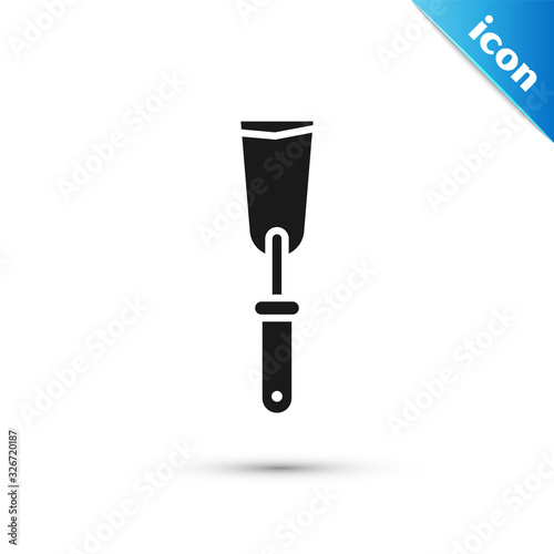 Grey Putty knife icon isolated on white background. Spatula repair tool. Spackling or paint instruments. Vector Illustration