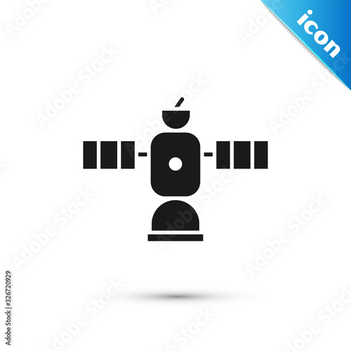 Grey Satellite icon isolated on white background. Vector Illustration