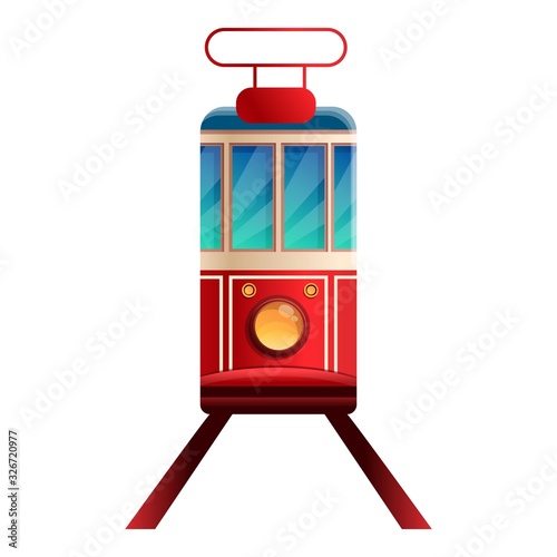 Tramcar icon. Cartoon of tramcar vector icon for web design isolated on white background
