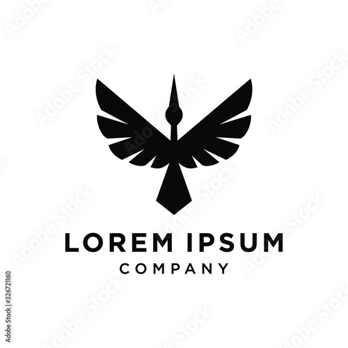 heron pelican stork vector logo lineart line outline monoline icon design stock gulf bird coast beach illustration abstract