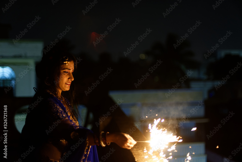 Young and beautiful Indian Bengali/gujarati/rajasthani woman in Indian