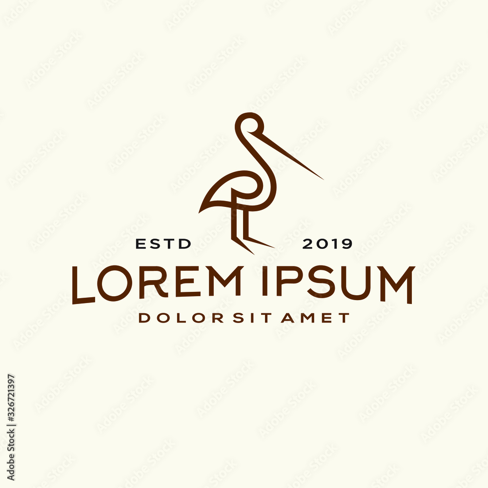 heron pelican stork vector logo lineart line outline monoline icon design stock gulf bird coast beach illustration abstract heron pelican stork vector logo lineart line outline monoline icon design stock gulf bird coast beach illustration abstract