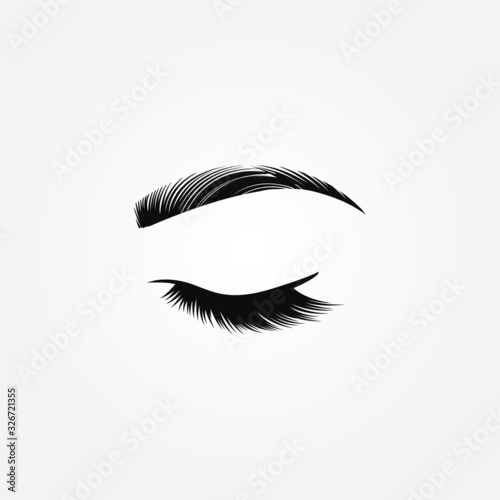 Eye brow and eye lashes logo symbol vector illustration icon design