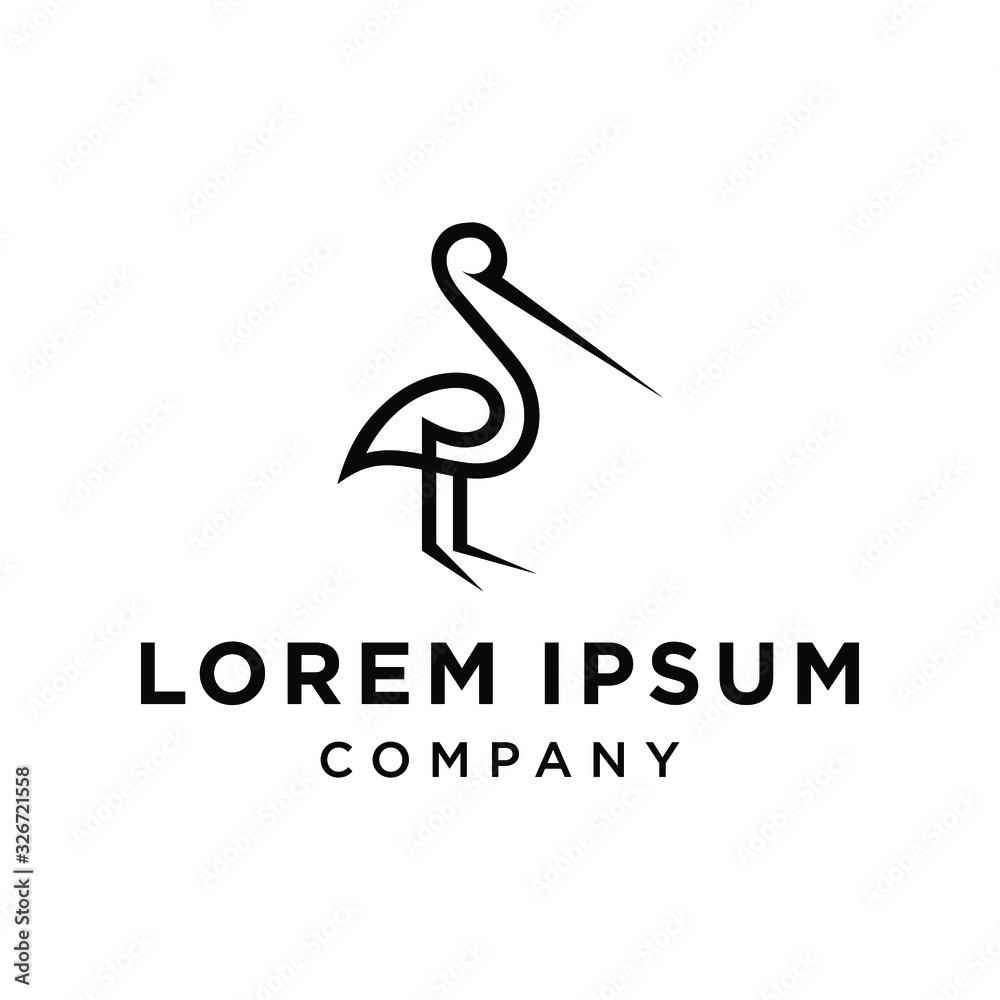 heron pelican stork vector logo lineart line outline monoline icon design stock gulf bird coast beach illustration abstract heron pelican stork vector logo lineart line outline monoline icon design stock gulf bird coast beach illustration abstract
