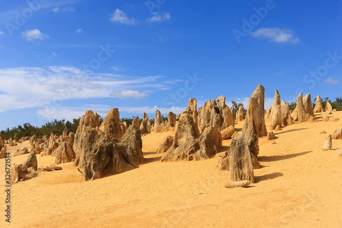 The Pinnacles Dessert famous for its limestone rock formations, in Nambung National Park, Western Australia