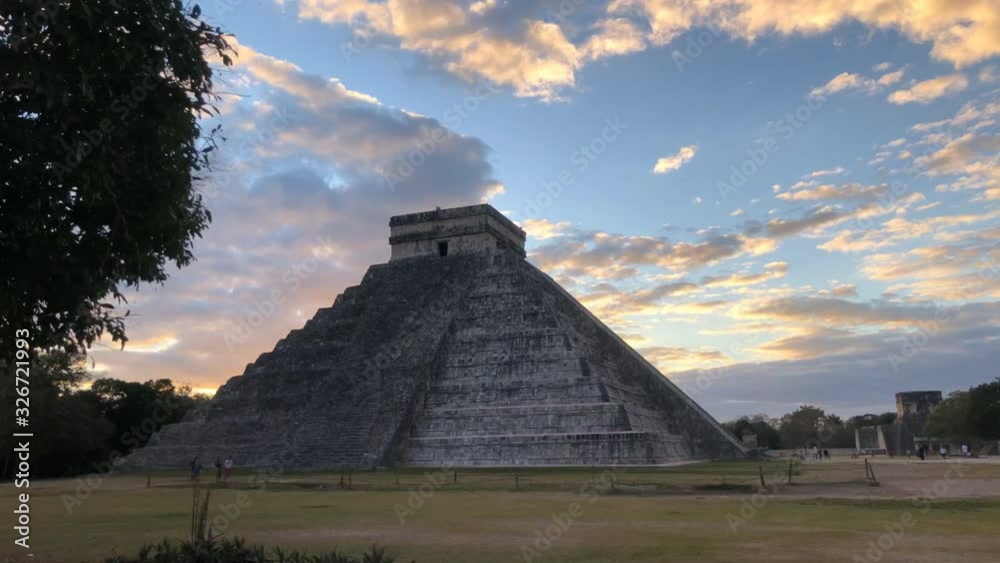 Mexico: Mayan Pyramid Kukulcan Temple in Silhouette, Chichen Itza Mexico: Mayan Pyramid Kukulcan Temple in Silhouette, Chichen Itza