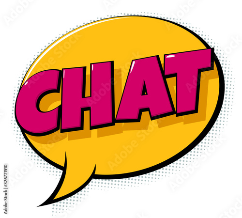 "Chat" Retro Comics Speach Bubble