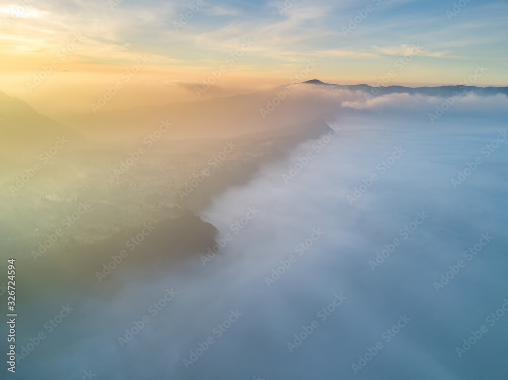 aerial view of mountain with beautiful scenery.