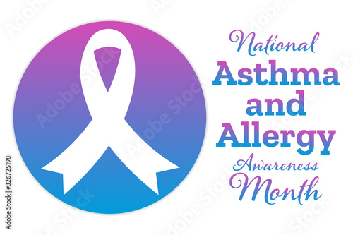 May is Asthma and Allergy Awareness Month. Holiday concept. Template for background, banner, card, poster with text inscription. Vector EPS10 illustration.