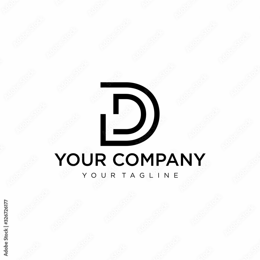 Clean and modern logo design of letter D with white background - EPS10 - Vector. - obrazy, fototapety, plakaty 