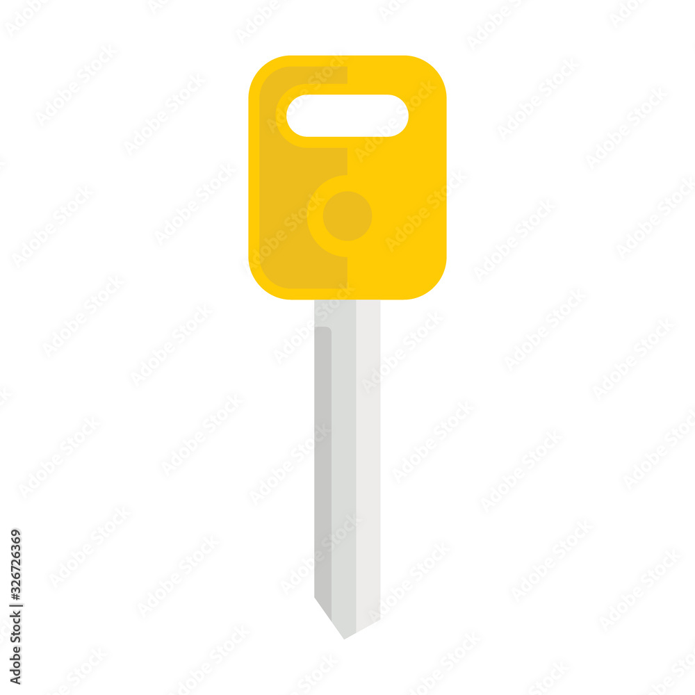 Key for house flat illustration. Vector key for house in flat style isolated on white background. Element for web, game and advertising Key for house flat illustration. Vector key for house in flat style isolated on white background. Element for web, game and advertising