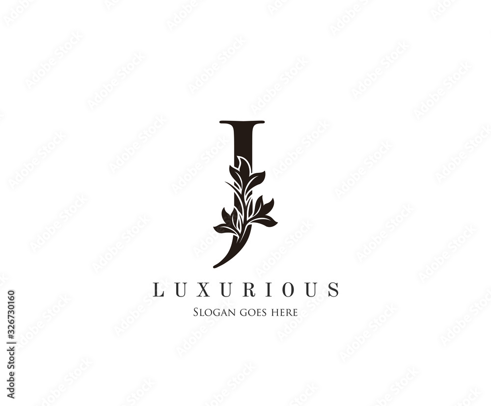 Initial J letter luxury beauty flourishes ornament monogram logo Initial J letter luxury beauty flourishes ornament monogram logo