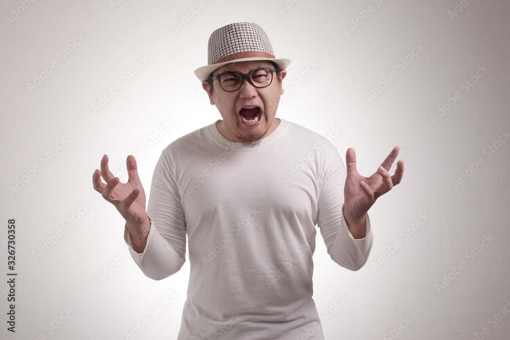 Young Man Shouting, Anger Gesture Young Man Shouting, Anger Gesture