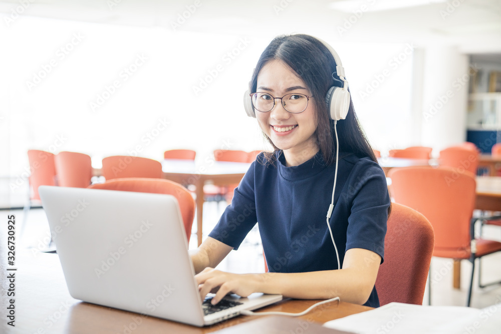 Back to school education knowledge college university concept, Young women working and used computer, Working concept.
Back to school education knowledge college university concept, Young women working and used computer, Working concept.