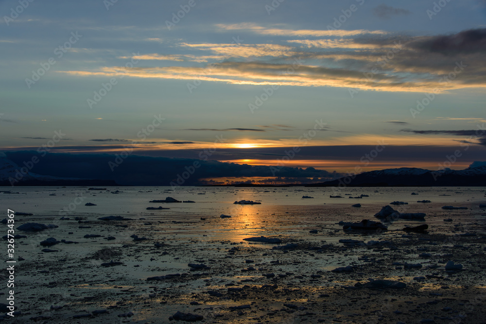 Beautiful Arctic landscape at sunset time. Beautiful Arctic landscape at sunset time.