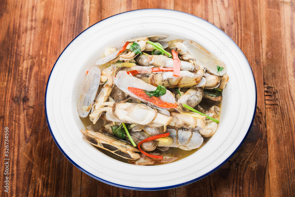 stir fried razor clams of chinese food, stir fried razor clams of chinese food,