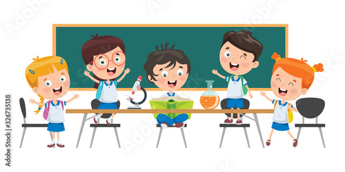 Little Children Studying Chemisty Class