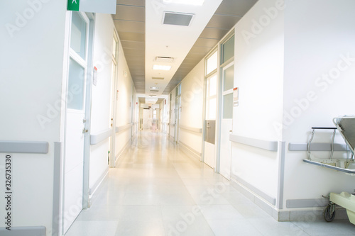 Empty Hospital, Corridor interior inside a modern hospital