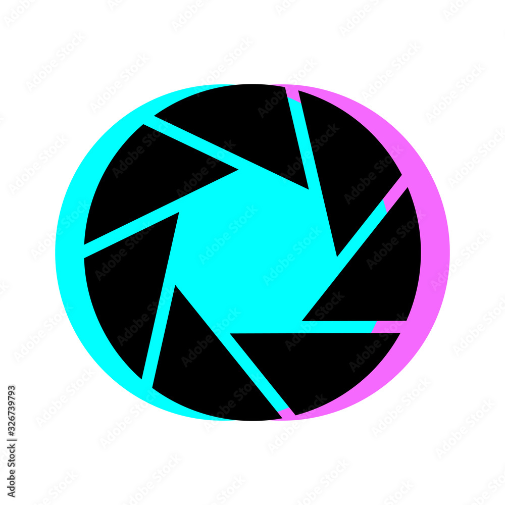 Camera shutter vector icon on white background Camera shutter vector icon on white background