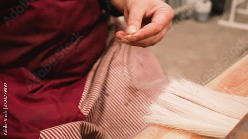 Hair encapsulation. Creating finished strands on a keratin capsule from a slice of natural hair