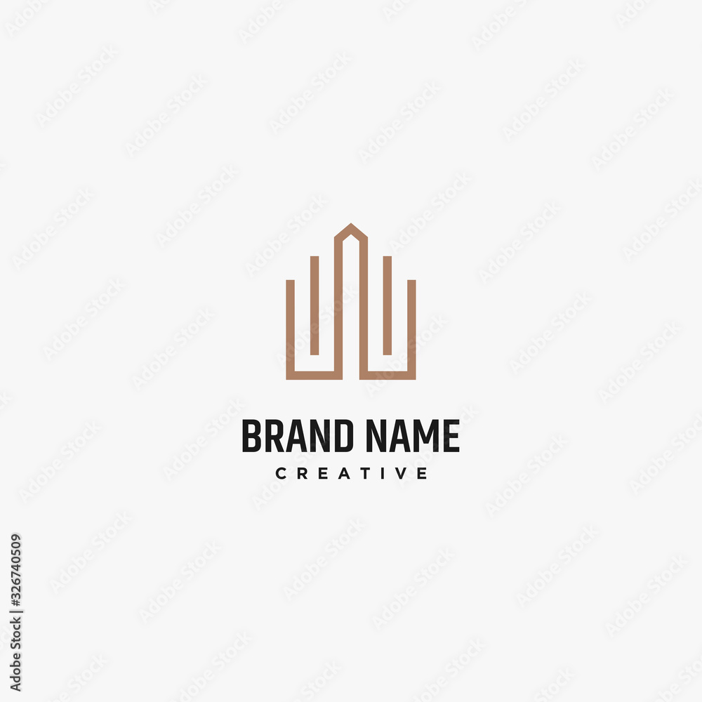 Letter W Buildings logo Icon template design in Vector illustration 