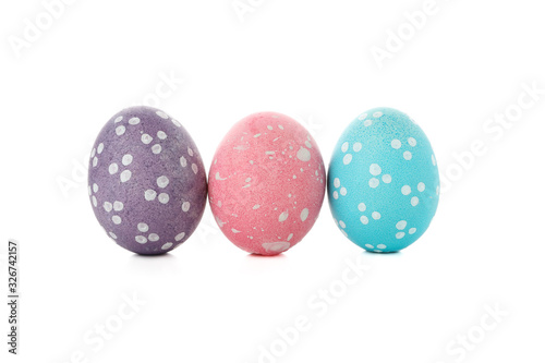 Colorful Easter eggs isolated on white background