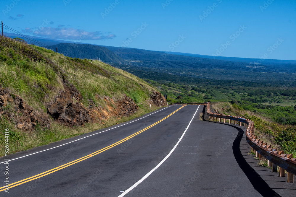 Road along the south coastline of Big Island Hawaii