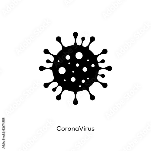 Coronavirus Bacteria Cell Icon, 2019-nCoV Novel Coronavirus Bacteria. No Infection and Stop Coronavirus Concepts. Dangerous Coronavirus Cell in China, Wuhan. Isolated Vector Icon