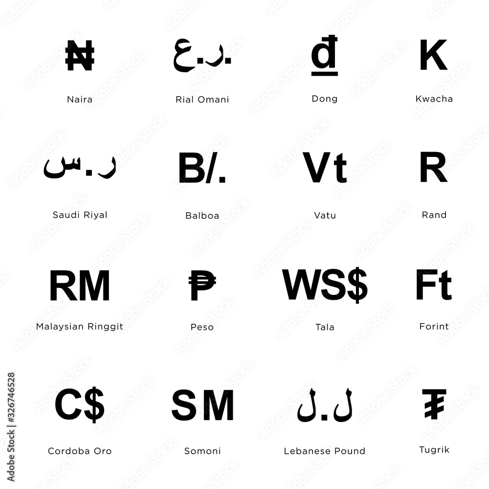 World Currency Symbol Coins Set Naira Rial Omani Dong Kwacha Saudi omani-rial-to-uae-dubai-dirham-oman-currency-to-united-arab-emirates