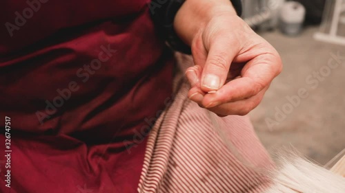 Hair encapsulation. Creating finished strands on a keratin capsule from a slice of natural hair