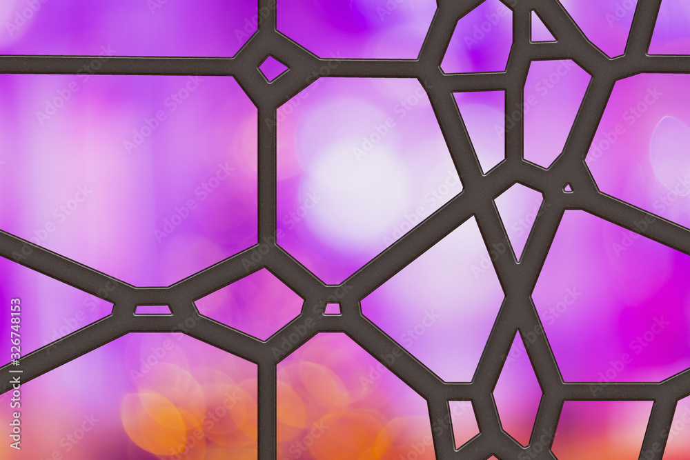 Fototapeta premium 3d illustration stained- glasses background. Abstract mosaic architecture