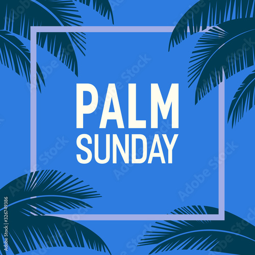 Palm Sunday holiday frame vector background