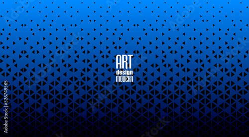 Dance of triangles on a blue background. Abstract background for your extraordinary features.