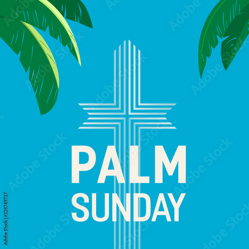 Palm Sunday holiday vector poster background