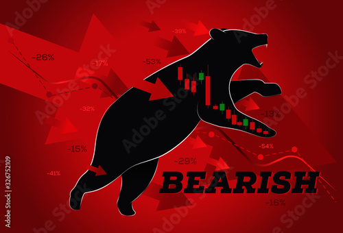 A stock market illustration of the bearish movement of the shareholders