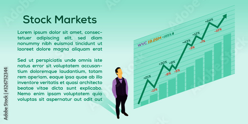 Businessman analyzing a stock market graph
