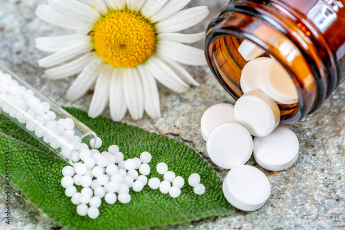 alternative medicine with herbal and homeopathic pills