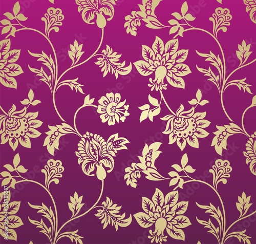 Fototapeta Naklejka Na Ścianę i Meble -  wedding card design, paisley floral pattern , India	