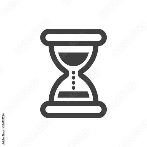 Hourglass icon. Minimalistic linear design. Isolated vector on a white background.