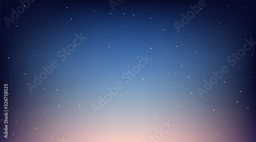Creative vector illustration of night sky, stars, planets background. Art design night starry sky template. Abstract concept milky way galaxy, space universe, shining cosmos landscape