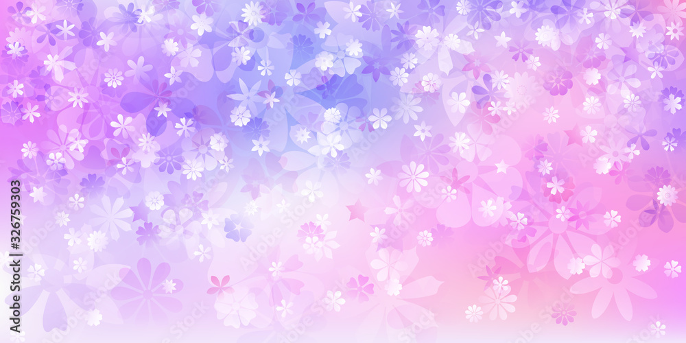 Spring background of various flowers in purple colors Spring background of various flowers in purple colors