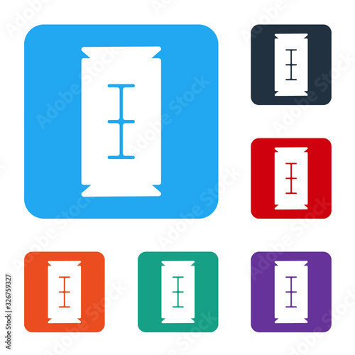 White Blade razor icon isolated on white background. Set icons in color square buttons. Vector Illustration