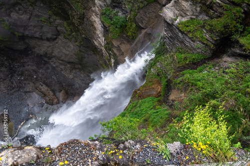 Reichenbach Falls waterfall in Switzerland, from above. photo