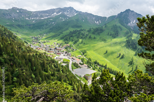 View over Malbun village of Liechtenstein.