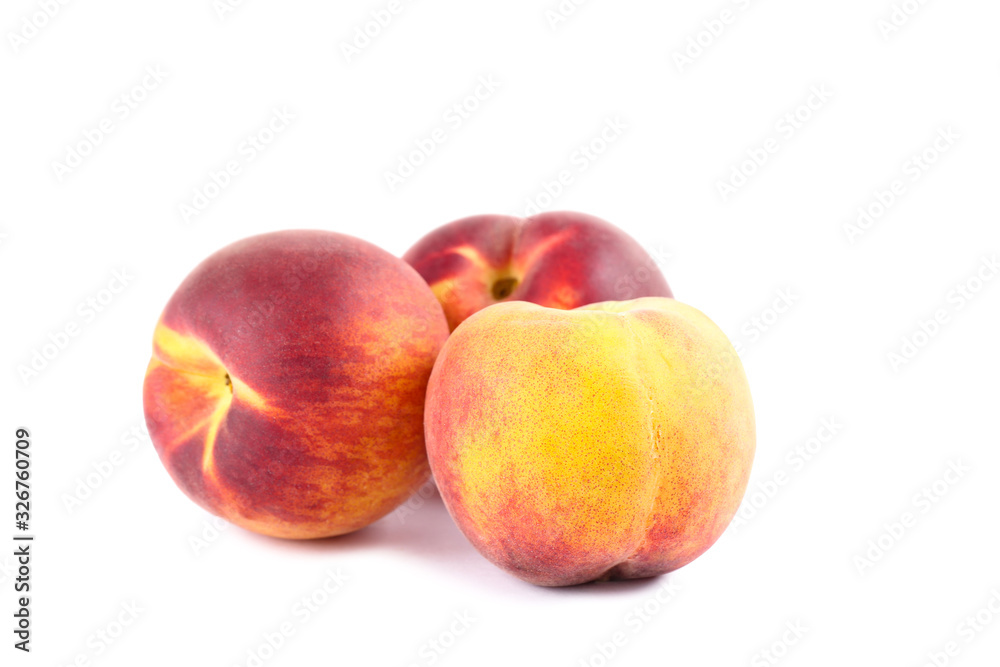 Fresh peaches isolated on white background Fresh peaches isolated on white background
