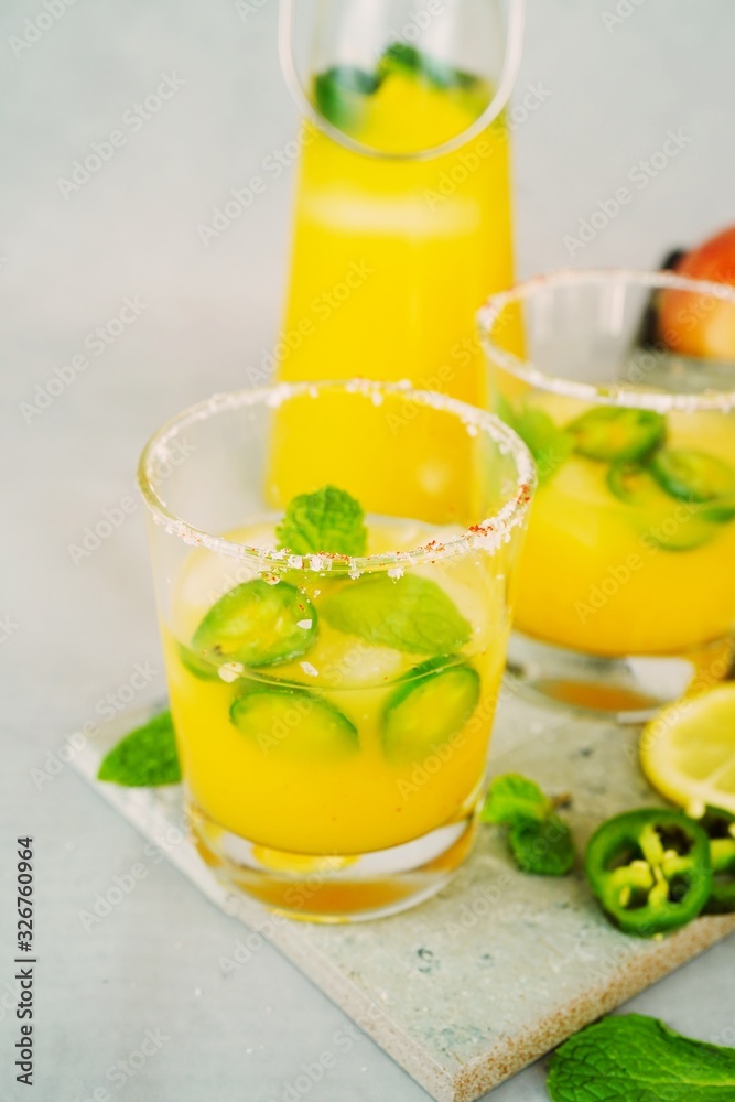 Spicy Mango Margarita, selective focus Spicy Mango Margarita, selective focus