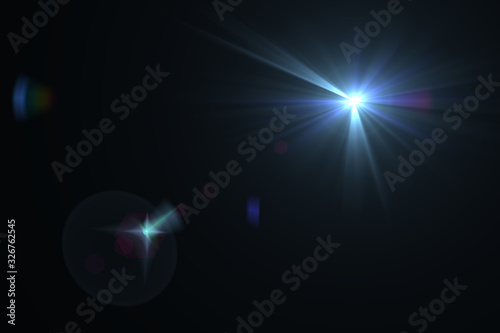 Abstract Natural Sun flare on the black background, flare light transition, effects sunlight, lens flare