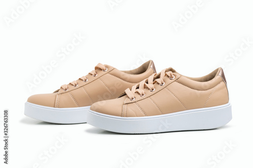 female sport shoes on white background