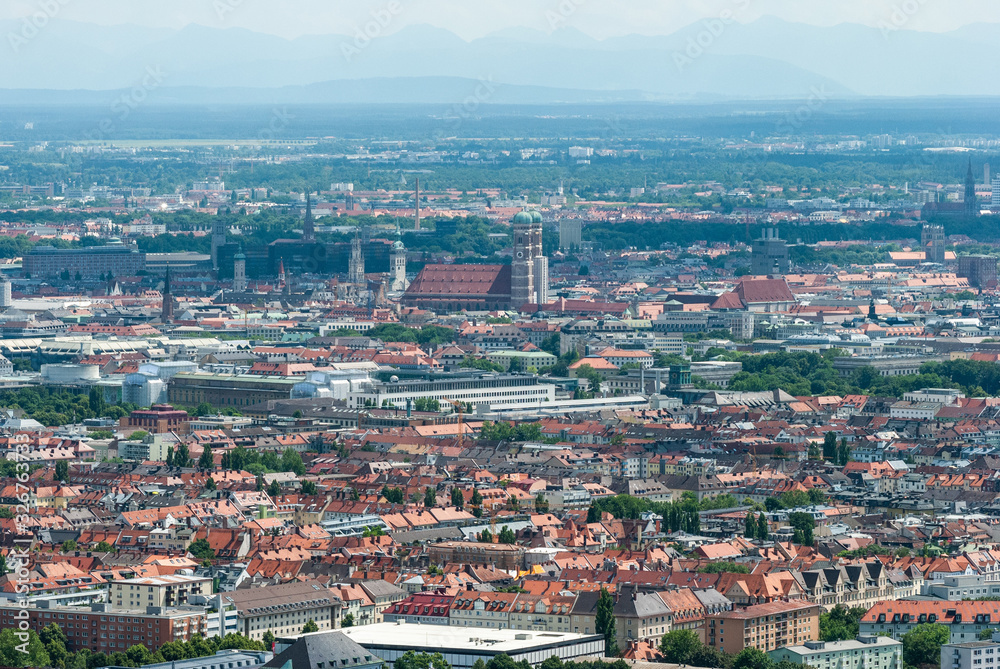 Aerial view over Munich, Germany